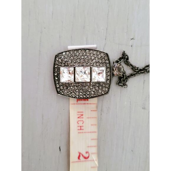 Givenchy Gunmetal Pave Crystal Necklace - Picture 7 of 9